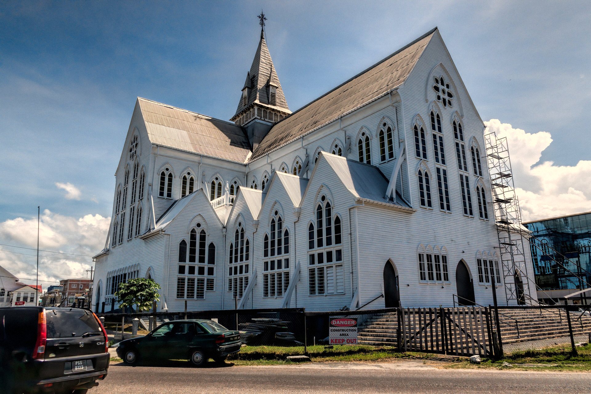 Catedral de São Jorge, igreja de madeira branca em Georgetown