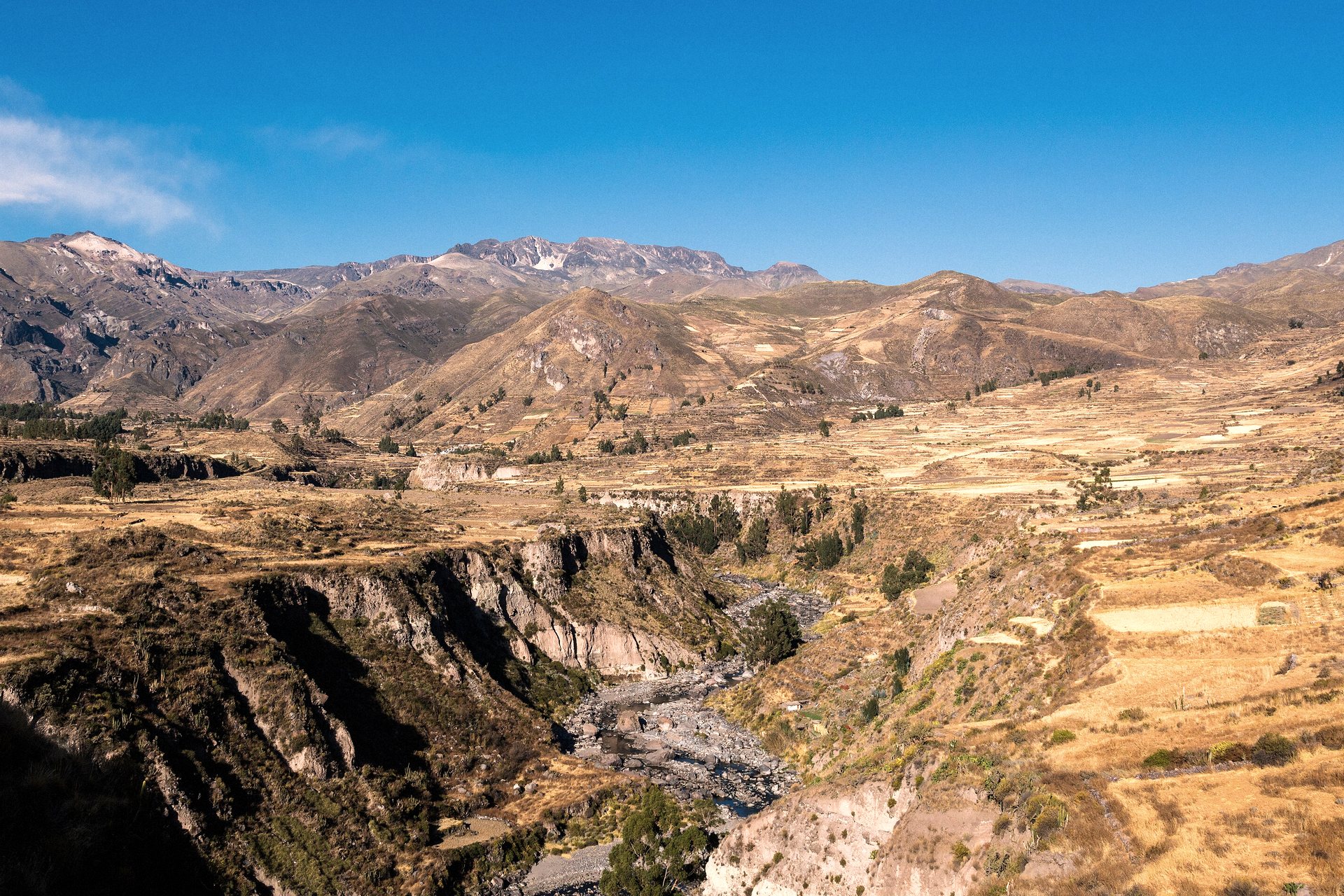 Terraços agrícolas e montanhas do Vale do Colca
