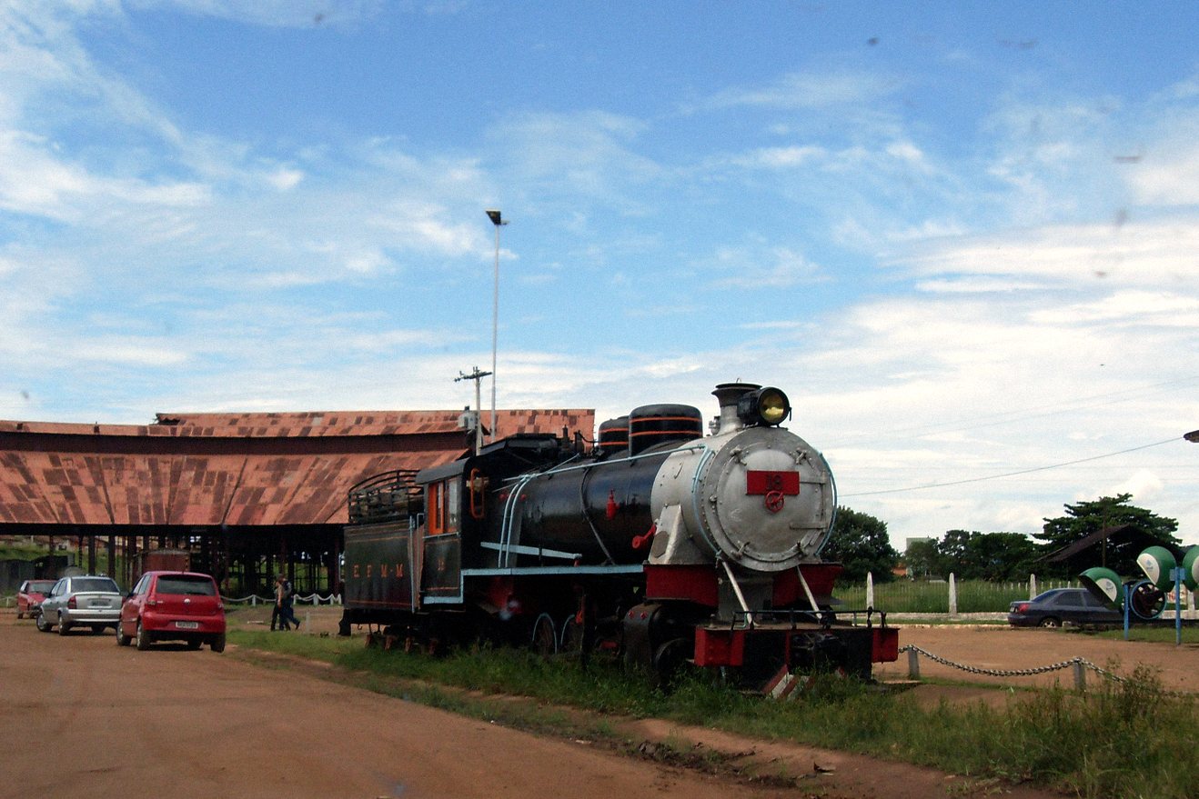 Locomotiva a vapor no museu da Estrada de Ferro Madeira-Mamoré